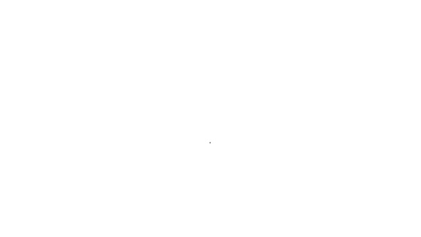 Zwarte Lijn Man Hoed Met Lint Pictogram Geïsoleerd Witte Achtergrond — Stockvideo