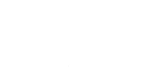 黒のラインウエストコートのアイコンは白の背景に隔離されています 古典的なベスト 男性用の正装 4Kビデオモーショングラフィックアニメーション — ストック動画