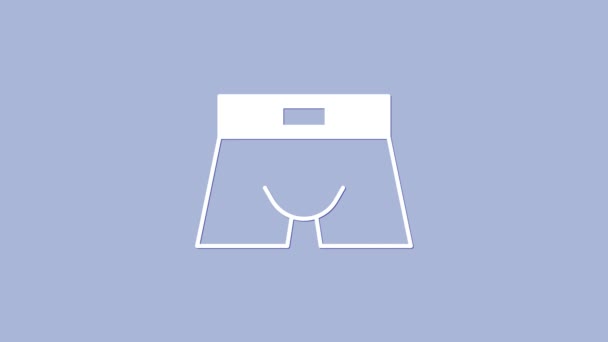 Witte Mannen Onderbroek Pictogram Geïsoleerd Paarse Achtergrond Man Ondergoed Video — Stockvideo