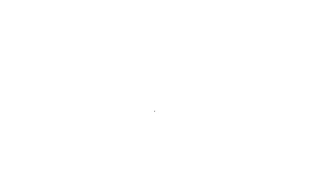 黑线优雅的女帽图标孤立在白色背景 4K视频运动图形动画 — 图库视频影像