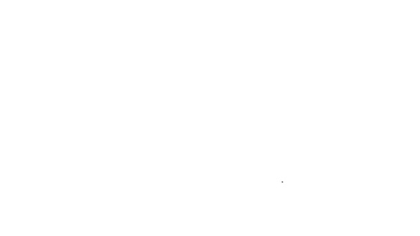 黑线贝尼帽子图标孤立在白色背景 4K视频运动图形动画 — 图库视频影像