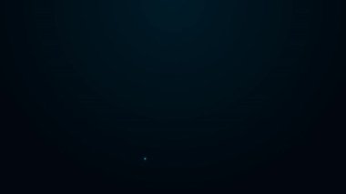 Parlayan neon çizgisi kapüşonlu simgesi siyah arkaplanda izole edildi. Kapüşonlu kazak. 4K Video hareketli grafik canlandırması.