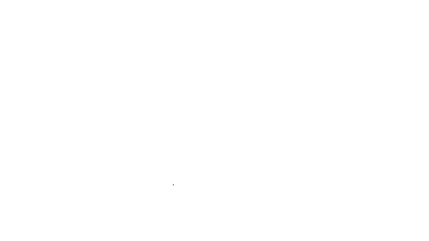 黒い線白い背景に隔離されたセーターアイコン プルオーバーアイコン スウェットシャツのサイン 4Kビデオモーショングラフィックアニメーション — ストック動画