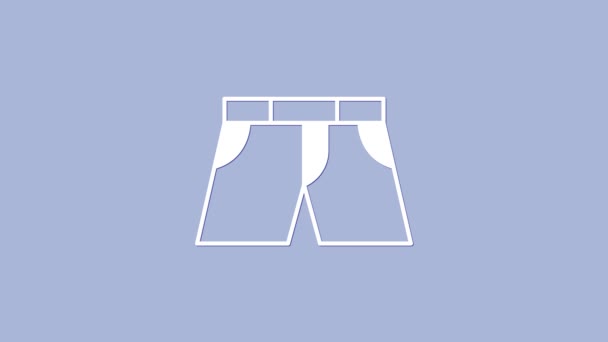 Mor Arkaplanda Beyaz Şort Pantolon Simgesi Var Video Hareketli Grafik — Stok video