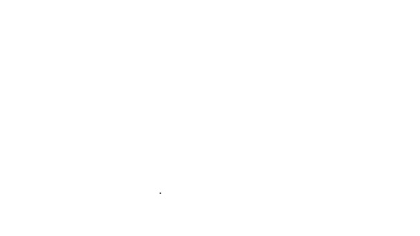 白い背景に隔離されたブラックラインハンドバッグアイコン 女性のハンドバッグのサイン グラマラスカジュアルな手荷物記号 4Kビデオモーショングラフィックアニメーション — ストック動画