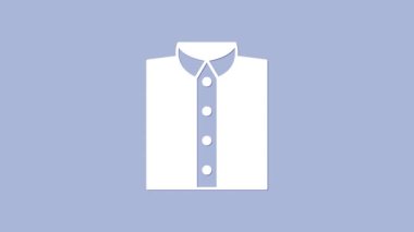 Beyaz Gömlek simgesi mor arkaplanda izole edilmiş. Tişört. 4K Video hareketli grafik canlandırması.