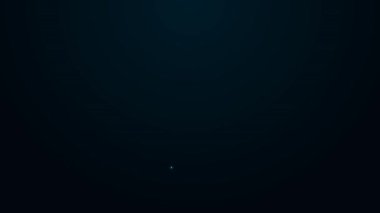 Siyah arkaplanda izole edilmiş kalkan simgesiyle parlayan neon hattı. Sigorta konsepti. Güvenlik, güvenlik, koruma, konsept koruma. 4K Video hareketli grafik canlandırması.