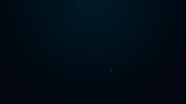 Parlayan neon hattı Flood araba simgesi siyah arkaplanda izole edildi. Sigorta konsepti. Sel felaketi konsepti. Güvenlik, güvenlik, koruma, konsept koruma. 4K Video hareketli grafik canlandırması.