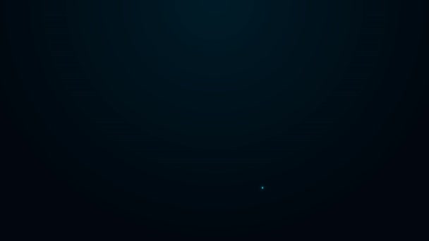ネオンラインの輝き黒い背景に隔離されたスイミングトランクアイコン 4Kビデオモーショングラフィックアニメーション — ストック動画