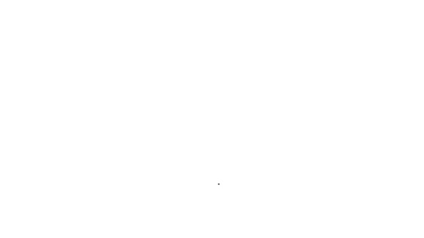Чорна Лінія Ікона Парасольок Ізольована Білому Тлі Концепція Страхування Ватернепроникна — стокове відео