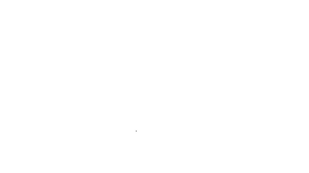 Черная Линия Зонтик Значок Изолирован Белом Фоне Концепция Страхования Водонепроницаемый — стоковое видео
