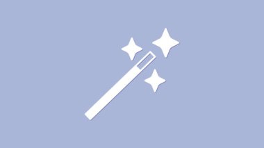 Mor arkaplanda izole edilmiş beyaz fotoğraf rötuşlama simgesi. Fotoğrafçı, fotoğrafçılık, rötuş ikonu. 4K Video hareketli grafik canlandırması.