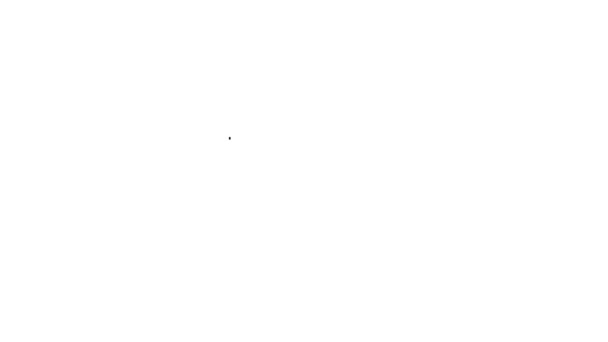 Черная Линия Фото Камера Значок Изолирован Белом Фоне Фотокамера Цифровая — стоковое видео