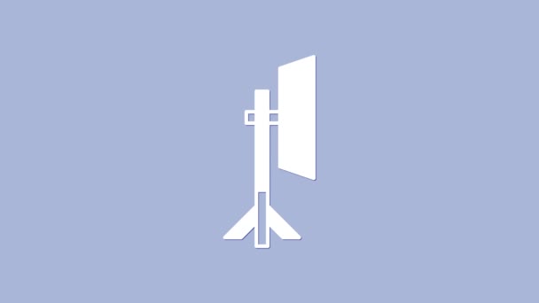 Bombilla White Studio Icono Softbox Aislada Sobre Fondo Púrpura Diseño — Vídeos de Stock