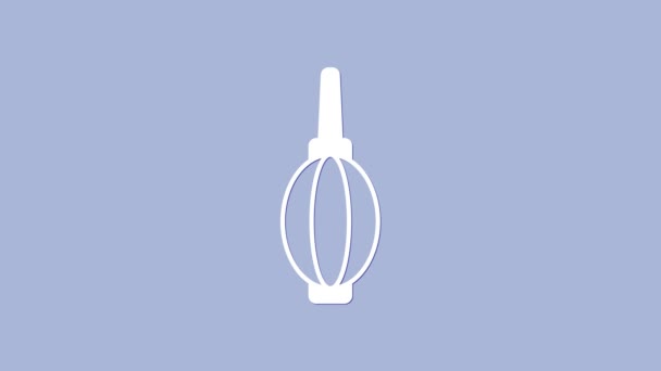 Піктограма Білого Пилу Ізольована Фіолетовому Фоні Повітряна Підлога Очищувач Лінз — стокове відео