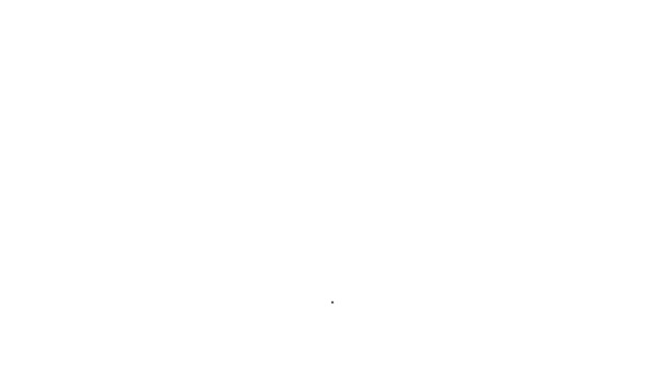 Черная Линия Камеры Затвора Значок Изолирован Белом Фоне Видеографическая Анимация — стоковое видео