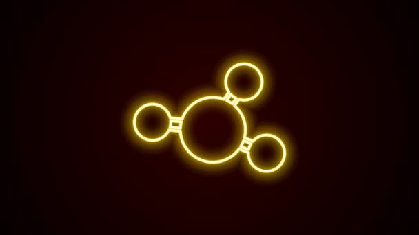 Icono Molécula Aislada Sobre Fondo Negro Estructura Moléculas Química Profesores — Vídeo de stock