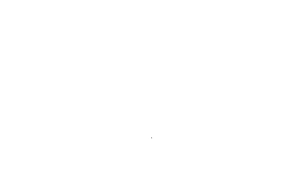 Чорна Лінія Піктограма Болта Блискавки Ізольована Білому Тлі Знак Спалаху — стокове відео
