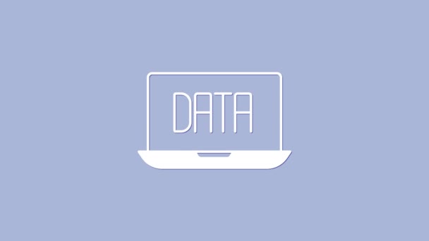 Icono Análisis Datos Blanco Aislado Sobre Fondo Púrpura Proceso Análisis — Vídeo de stock