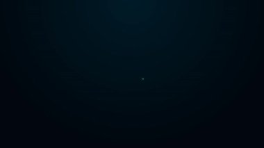 Parlayan neon hattı Arama Bulut hesaplama simgesi siyah arkaplanda izole edildi. Büyüteç ve bulut. 4K Video hareketli grafik canlandırması.