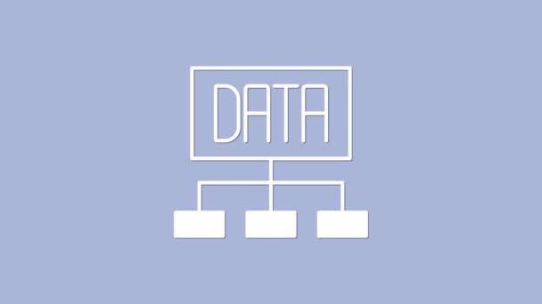 White Data Analysis Icon Isolated Purple Background Business Data Analysis — Stock Video