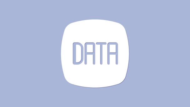白色数据分析图标孤立在紫色背景 业务数据分析过程 图表和图表 4K视频运动图形动画 — 图库视频影像