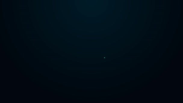 Светящиеся Неоновые Линии Облако Значок Щита Изолированы Черном Фоне Защита — стоковое видео