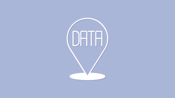 Піктограма Аналізу Білих Даних Ізольована Фіолетовому Фоні Процес Аналізу Бізнес — стокове відео