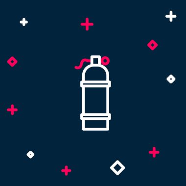 Aqualung simgesi mavi arkaplanda izole edildi. Dalgıçlar için oksijen tüpü. Dalış ekipmanları. Olağanüstü bir spor. Spor malzemeleri. Renkli taslak konsepti. Vektör.