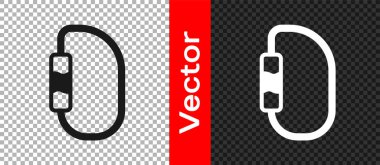 Siyah Karabinalı simgesi şeffaf arkaplanda izole edildi. Olağanüstü bir spor. Spor malzemeleri. Vektör.