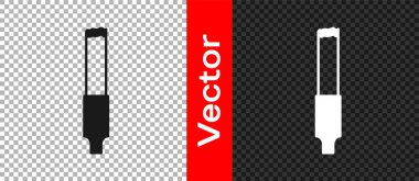 Şeffaf arkaplanda siyah sigara simgesi izole edildi. Tütün tabelası. Sigara içme sembolü. Vektör.