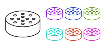 Siyah çizgi su algılayıcı simgesi beyaz arkaplanda izole edildi. Simgeleri renklendirin. Vektör.