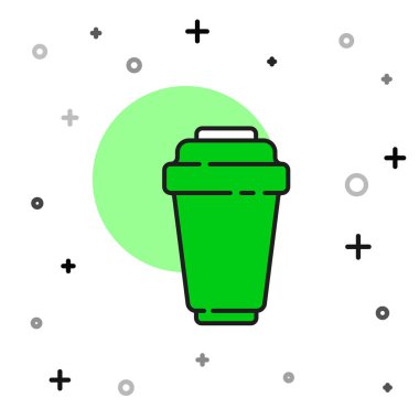 Beyaz arkaplanda izole edilmiş ana hatlı su filtresi kartuş simgesi. Vektör.