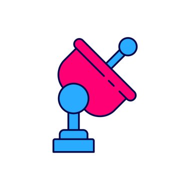 Radar simgesi beyaz arkaplanda izole edildi. Arama sistemi. Uydu sinyali. Vektör.