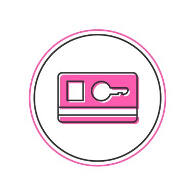 Doldurulmuş anahtar kart simgesi beyaz arkaplanda izole edildi. Vektör.