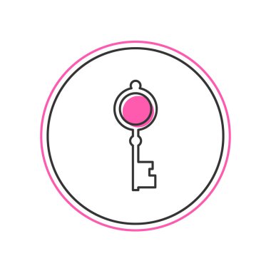 Beyaz arkaplanda izole edilmiş eski anahtar simgesi dolduruldu. Vektör.