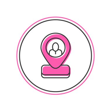 Doldurulmuş İşçi konumu simgesi beyaz arkaplanda izole edildi. Vektör.