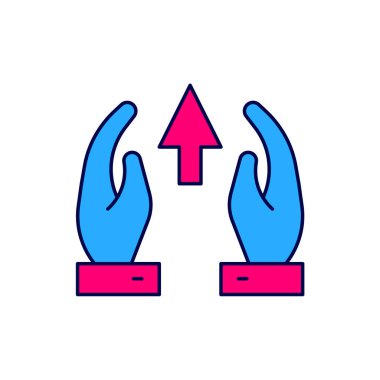 Beyaz arka planda izole edilmiş kalabalık ikonunda ana hatlarıyla büyüme ve ilerleme kaydedildi. Arrow finansmanı arttır. Başarılı bir iş adamı. Vektör.