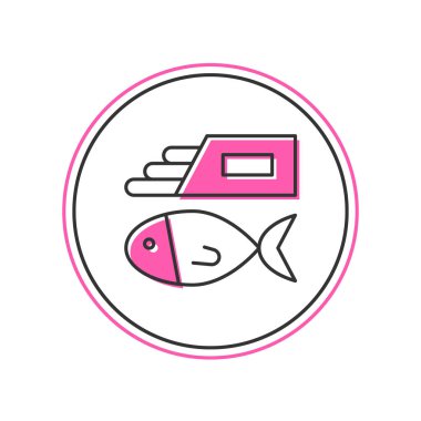 Filled outline Fish and chips icon isolated on white background. Vector.