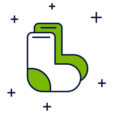 Filled outline Valenki icon isolated on white background. National Russian winter footwear. Traditional warm boots in Russia. Vector.