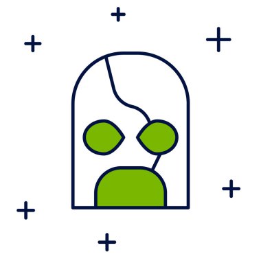 Beyaz arka planda izole edilmiş Meksikalı güreşçi ikonu. Vektör.