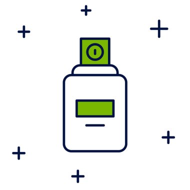 Doldurulmuş Parfüm simgesi beyaz arkaplanda izole edildi. Vektör.