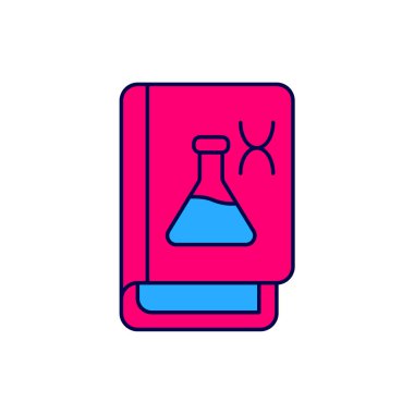 Filled outline Genetic engineering book icon isolated on white background. DNA symbol. Vector.