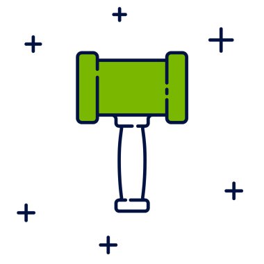 Filled outline Judge gavel icon isolated on white background. Gavel for adjudication of sentences and bills, court, justice. Auction hammer. Vector.