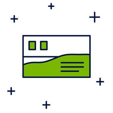 Filled outline Postcard travel icon isolated on white background. Vector.