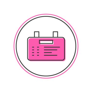 Doldurulmuş ana hat havalimanı simgesi beyaz arkaplanda izole edildi. Mekanik skor tabelası. Havaalanındaki reklam panosundaki uçuş bilgileri. Vektör.