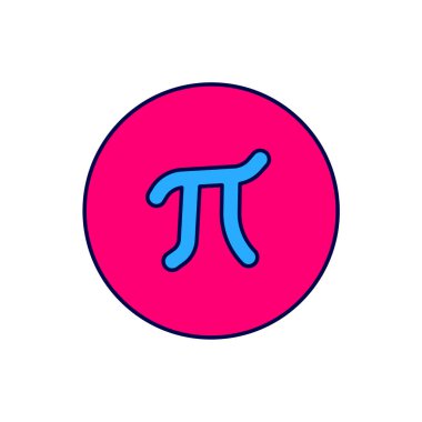 Doldurulmuş Pi sembolü simgesi beyaz arkaplanda izole edildi. Vektör.