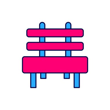 Doldurulmuş Bench simgesi beyaz arkaplanda izole edildi. Vektör.