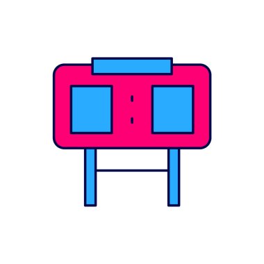 Doldurulmuş Sport mekanik skorbordu ve sonuç simgesi beyaz arkaplanda izole edildi. Vektör.