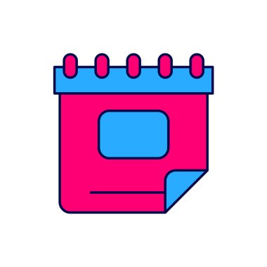 Doldurulmuş takvim simgesi beyaz arkaplanda izole edildi. Olay hatırlatma sembolü. Vektör.